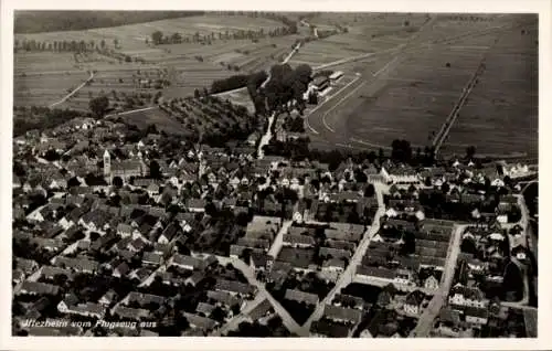 Ak Iffezheim am Rhein, Fliegeraufnahme