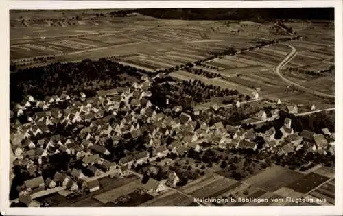 Ak Maichingen Sindelfingen in Württemberg, Luftaufnahme von Maichingen, Häuser und Felder, Flugze
