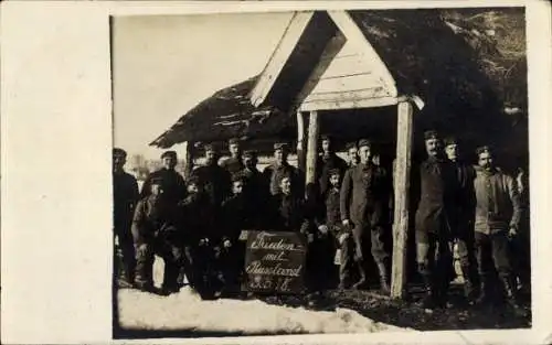 Foto Ak Deutsche Soldaten in Uniformen, Frieden mit Russland, I. WK