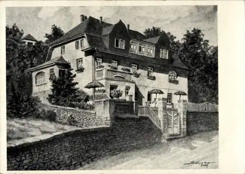 Künstler Ak Schulte, Runkel an der Lahn, Hotel Hubertus