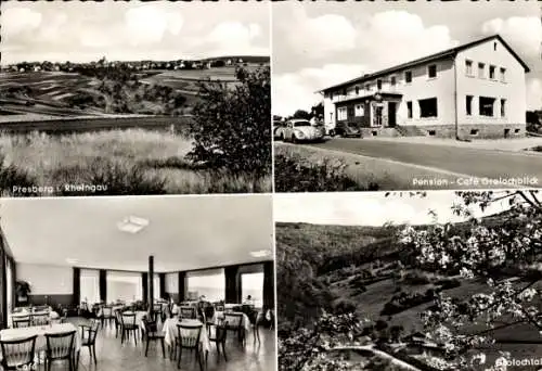 Ak Presberg Rüdesheim am Rhein, Panorama, Pension Haus Grolochblick, Grolochtal, Inh. Toni Bauer
