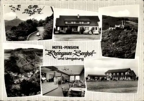 Ak Ransel Lorch im Rheingau Hessen, Pension Cafe Rheingauer Berghof, Umgebung