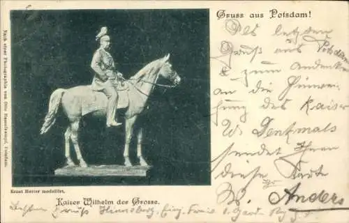Ak Potsdam, Standbild Kaiser Wilhelm der Große