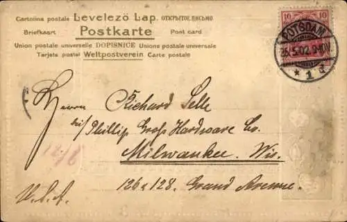 Passepartout Präge Ak Potsdam in Brandenburg, Stadtschloss mit Nikolaikirche