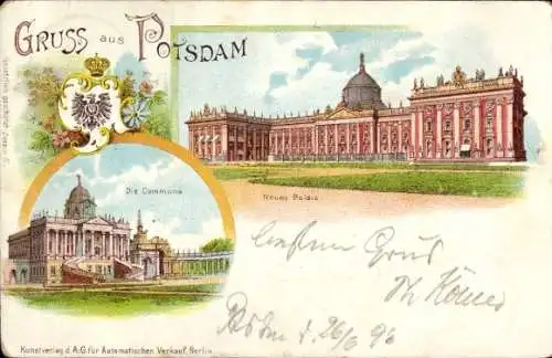 Litho Potsdam, Neues Palais, Die Communs