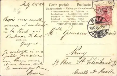 Ak Glückwunsch Neujahr, Mädchen, Schwein, Glücksklee