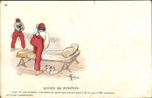 Künstler Litho Französische Soldaten, Schlafstube, Nach dem Aufstehen