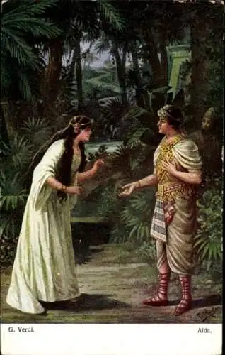Künstler Ak Rösler, F., Oper von Giuseppe Verdi, Aida, Opernszene