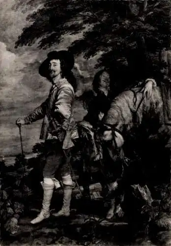 Künstler Ak Dyck, van, Charles I. von England, Jagd, Reklame Scillitrine