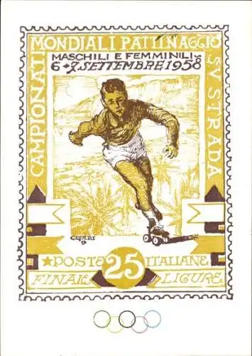Künstler Ak Olympische Spiele, Finale September 1958, Eiskunstlauf-Weltmeisterschaft