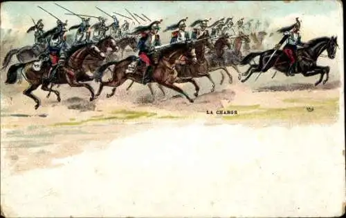 Ak Französische Soldaten zu Pferden, Kavallerie