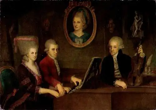 Künstler Ak J. N. della Croce, Die Familie Mozart, 1780/1781