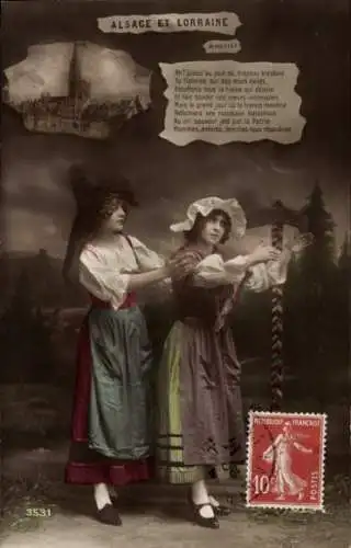 Ak Alsacienne, Lothringerin, Elsässerin in Tracht