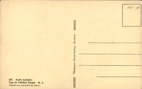 Künstler Ak Legay, Type de Vieillard Basque