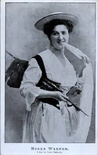 Ak Opernsängerin Minna Walter, Portrait