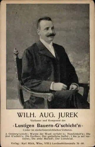 Ak Komponist Wilhelm August Jurek, Portrait