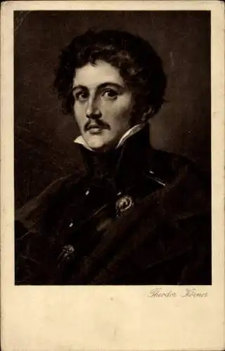 Künstler Ak Schriftsteller Theodor Körner, Portrait