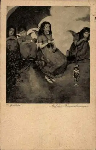 Künstler Ak Sporleder, Auf der Himmelsmauer