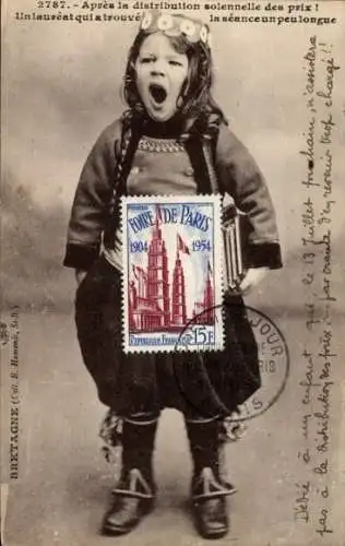 Ak Bretagne, Kind in Tracht
