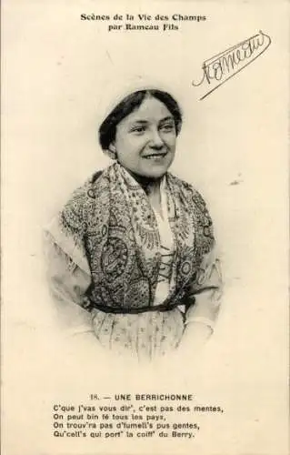 CPA Scènes de la Vie des Champs par Rameau Fils, Une Berrichonne