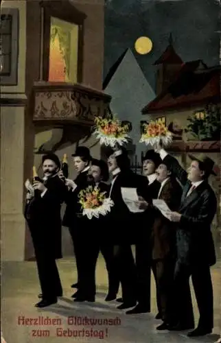 Ak Hansestadt Bremen, Männerchor singt vor einem Haus.