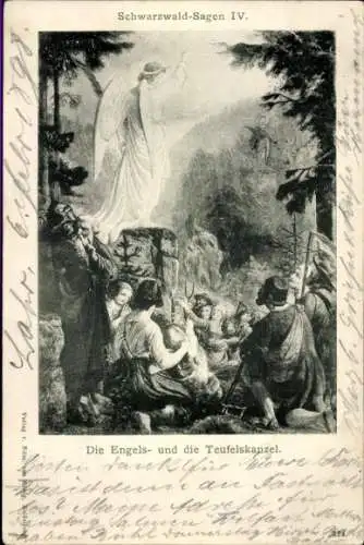 Ak Lahr im Schwarzwald Baden, Die Engels- und die Teufelskanzel, Verlag v. Edm. Schwarzwald-Sa...