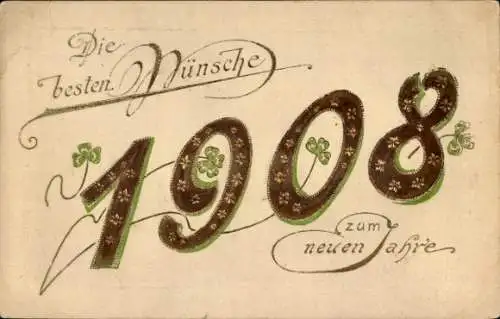 Ak Weimar in Thüringen, Neujahrswünsche 1908