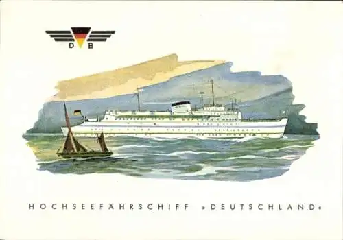 Ak Großenbrode in Ostholstein, Hochseefährschiff 'Deutschland' der DB
