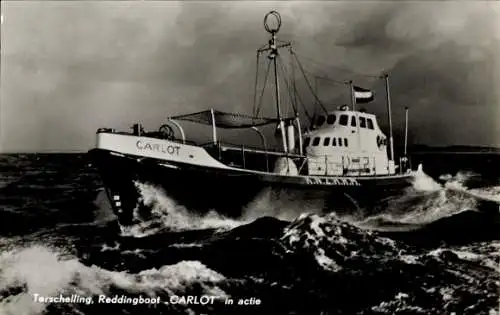 Ak Terschelling Friesland Niederlande, Rettungsboot CARLOT in Aktion