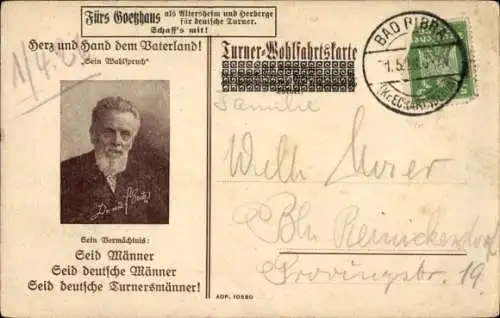 Ak Bad Pyrmont in Niedersachsen, Goethehaus als Altersheim und Herberge für deutsche Turner. H...