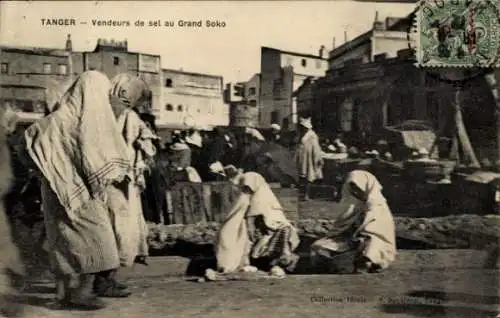 Ak Tanger Marokko, Verkäufer von Salz am Grand Soko.