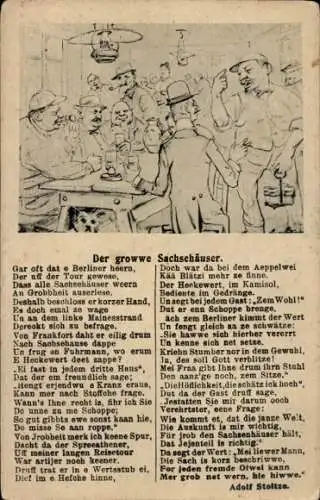 Ak Sachsenhausen Frankfurt am Main, Ein Berliner besucht Sachsenhausen und ist von der Freundl...