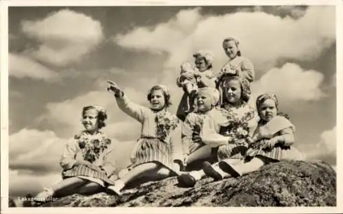 Ak Leksand Schweden, Leksandskullor, Mädchen