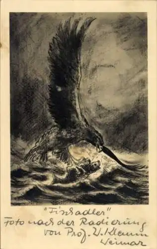 Ak Weimar in Thüringen, Finis Adler, Foto nach der Radierung von Prof. F. KLAUM Weimar