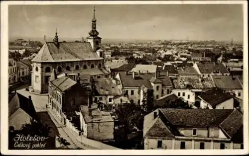 Ak Holešov Holleschau Holeshof Region Zlin, Gesamtansicht, Kirche