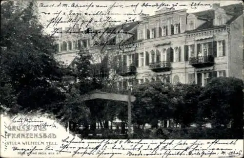 Ak Františkovy Lázně Franzensbad Region Karlsbad, Villa Wilhelm Tell