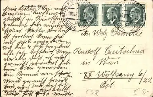 Ak Groß-Auerschim Velky Uhrinov Region Pardubice, Panorama