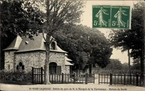 Ak Saint Mars La Jaille Loire Atlantique, Park des Marquis de la Ferronnays, Wärterhaus