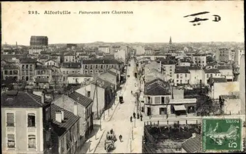 Ak Alfortville Val de Marne, Panorama von  Straßenansicht, Flugzeug,  Gebäude
