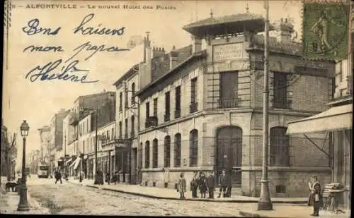 Ak Alfortville Val de Marne, Le nouvel Hôtel des Postes, Straßenansicht,  