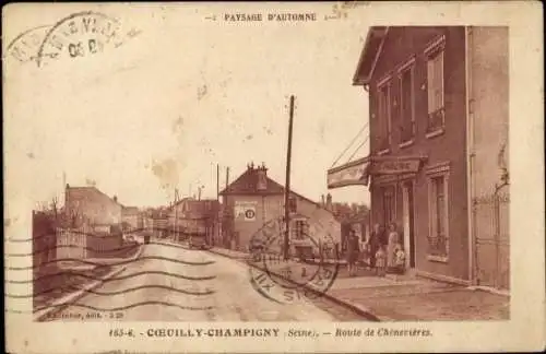 Ak Coeuilly Champigny sur Marne Val de Marne, Route de Chenevieres