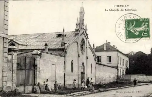 Ak Chevilly Val de Marne, La Chapelle du Séminaire, Gebäude, Menschen, Fenster, Straße
