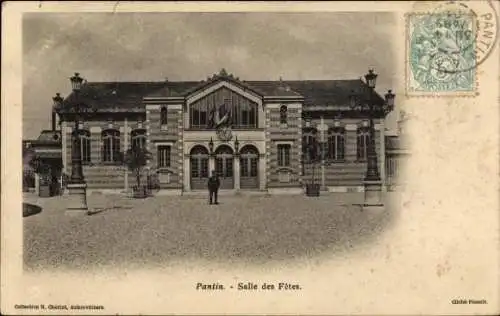 Ak Pantin Seine Saint Denis, Historisches Gebäude, Salle des Fêtes, dekorativer Stil, Einzelperso