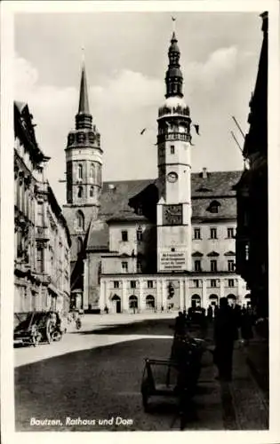 Ak Bautzen in der Oberlausitz, Rathaus, Dom