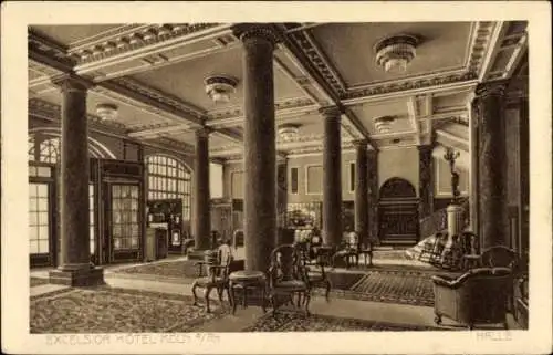 Ak Köln am Rhein, Lobby des Excelsior Hotels, Säulen, Möbel, Teppich