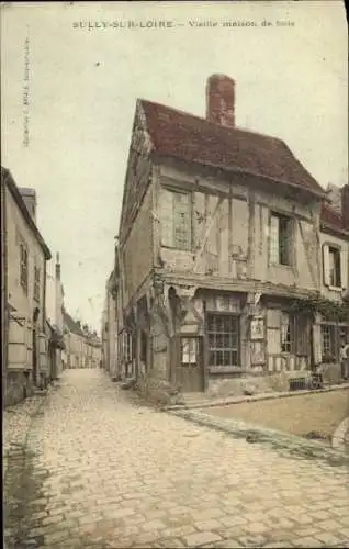 CPA Sully-sur-Loire Loiret, vieille maison de bois