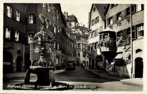 Ak Stuttgart in Württemberg, Gaisstraße, Glück-Brunnen