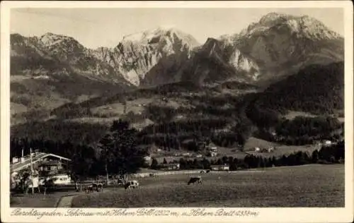 Ak Berchtesgaden Oberbayern, Gotzenalm,  Schönau, Hehem Göll 2522 m, Hehem Brett 2338 m, Berge, L