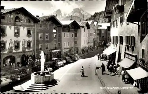 Ak Berchtesgaden Oberbayern,  Marktplatz, Geschäfte