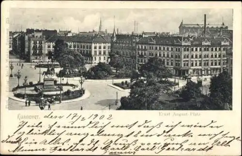 Ak Hannover in Niedersachsen, Bismarckdenkmal, Ernst August-Platz,  Architektur, Stadtansicht, Me